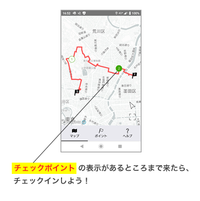 チェックポイント地点
